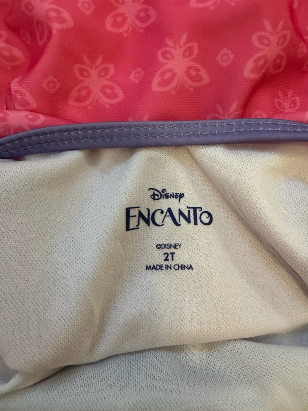 Disney Encanto Pink One-Piece with Purple Trim